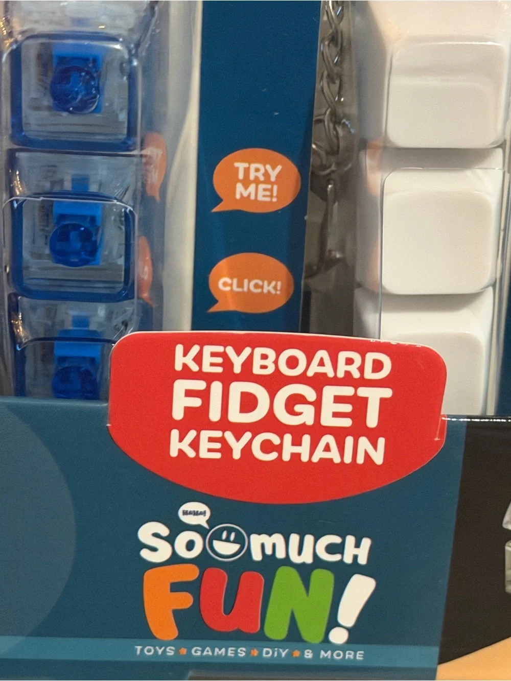 Keyboard Fidget Keychain Quick Press Flashing Lights, NWT
